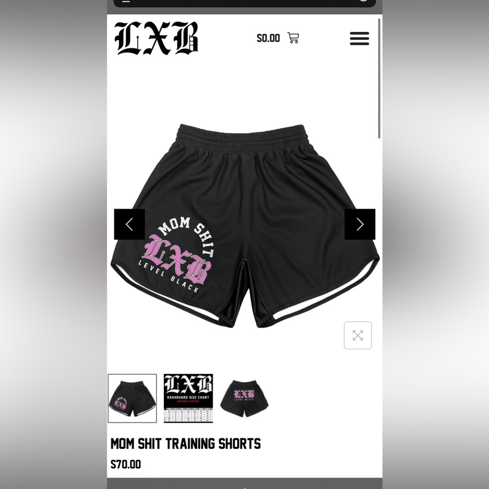 LEVEL BLACK MOM SHIT SHORTS